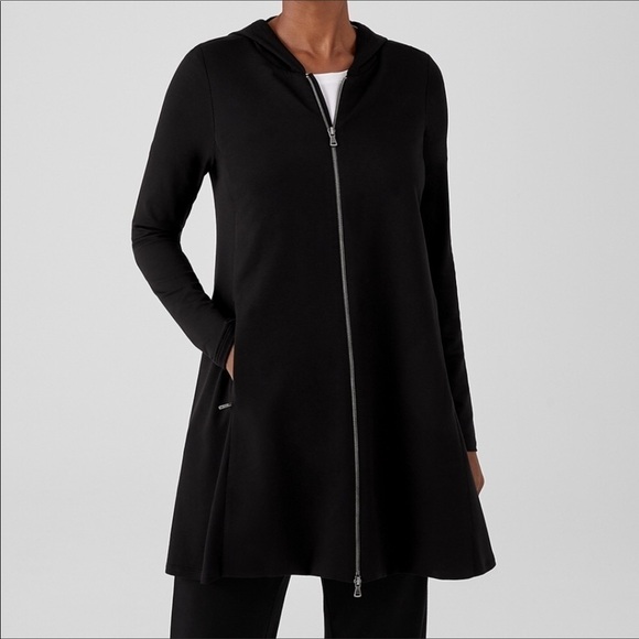 Eileen Fisher Lightweight Longline Hooded Jacket - Picture 8 of 10